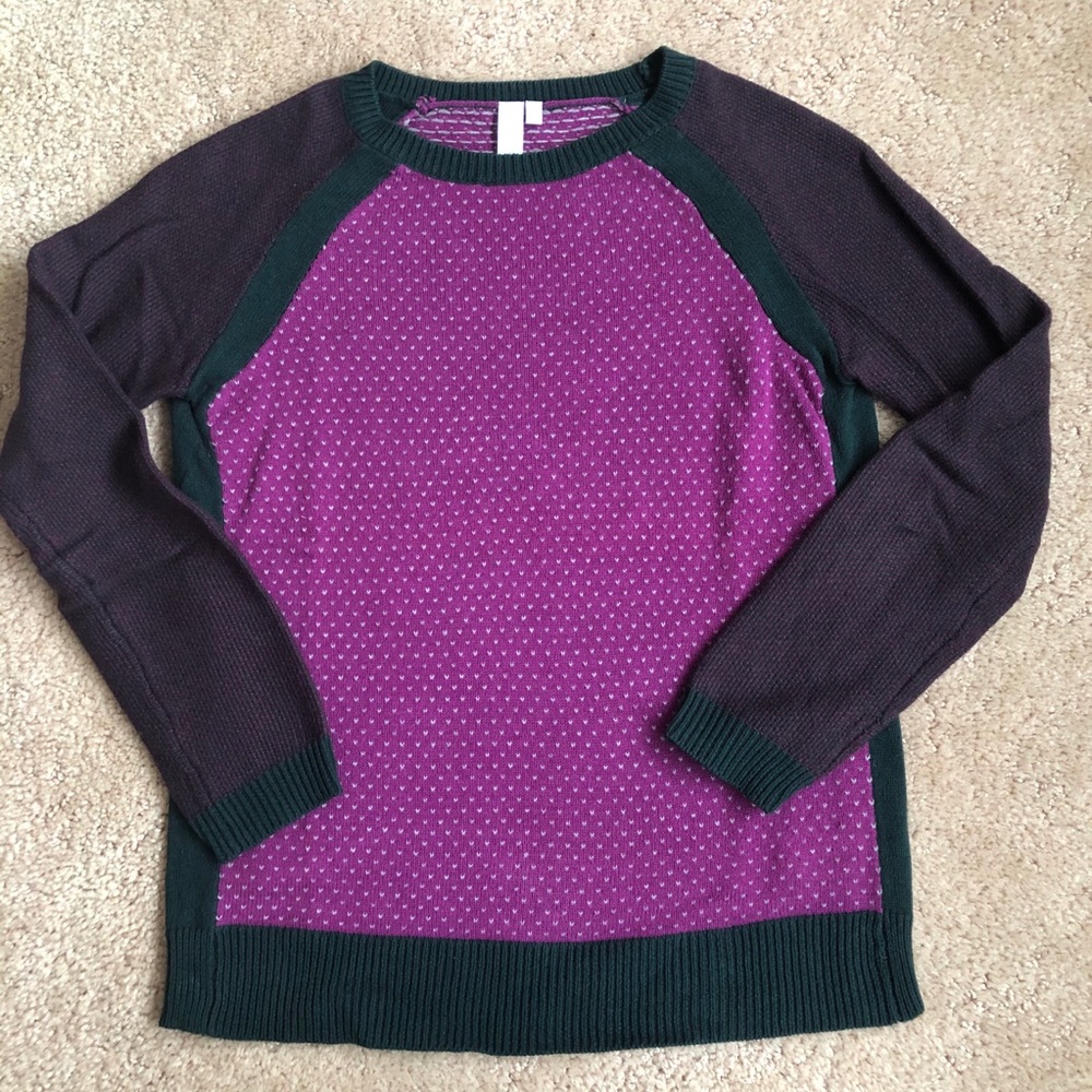 Colorblock Fair Isle Knit Nordstrom Sweater EUC